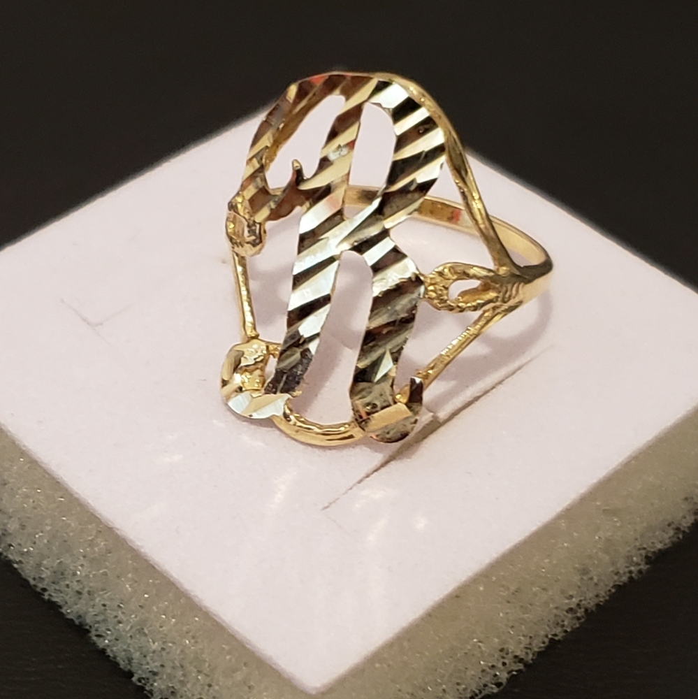 10kt Gold Initial R Ring - Picture 3 of 11